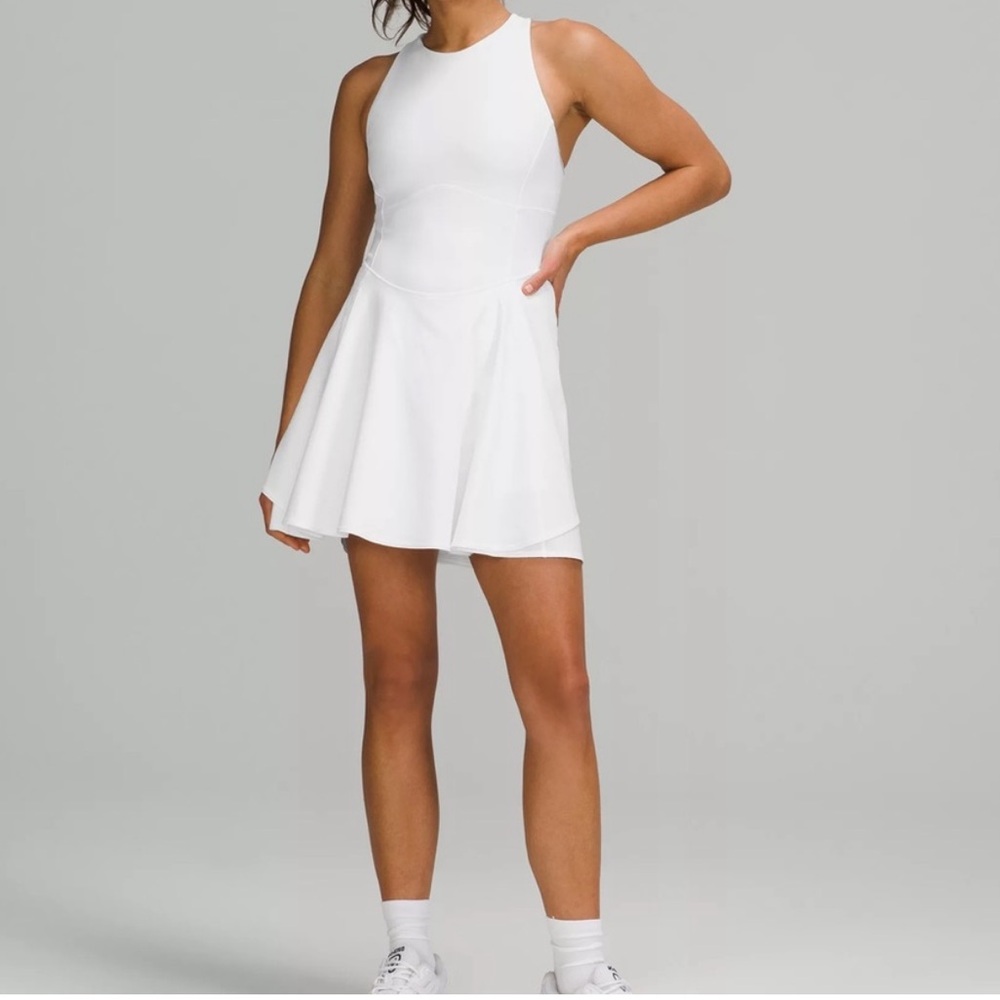 Lululemon White Everlux Court Crush Sleeveless Mini Tennis Dress Women’s 0
